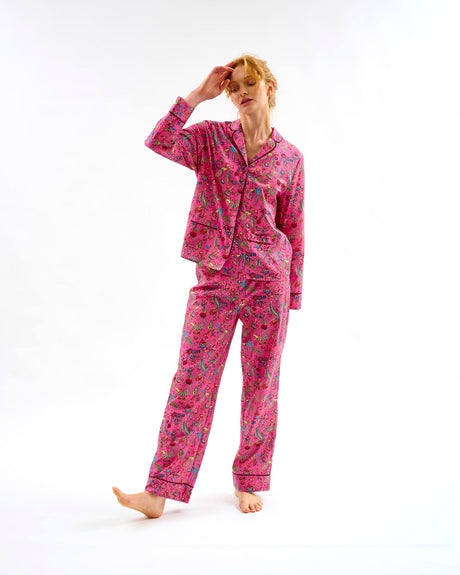 Fuchsia-Forest-Friends-Cotton-Pyjama-Set
