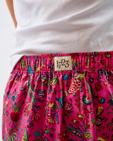 Fuchsia Forest Friends Cotton Shorts
