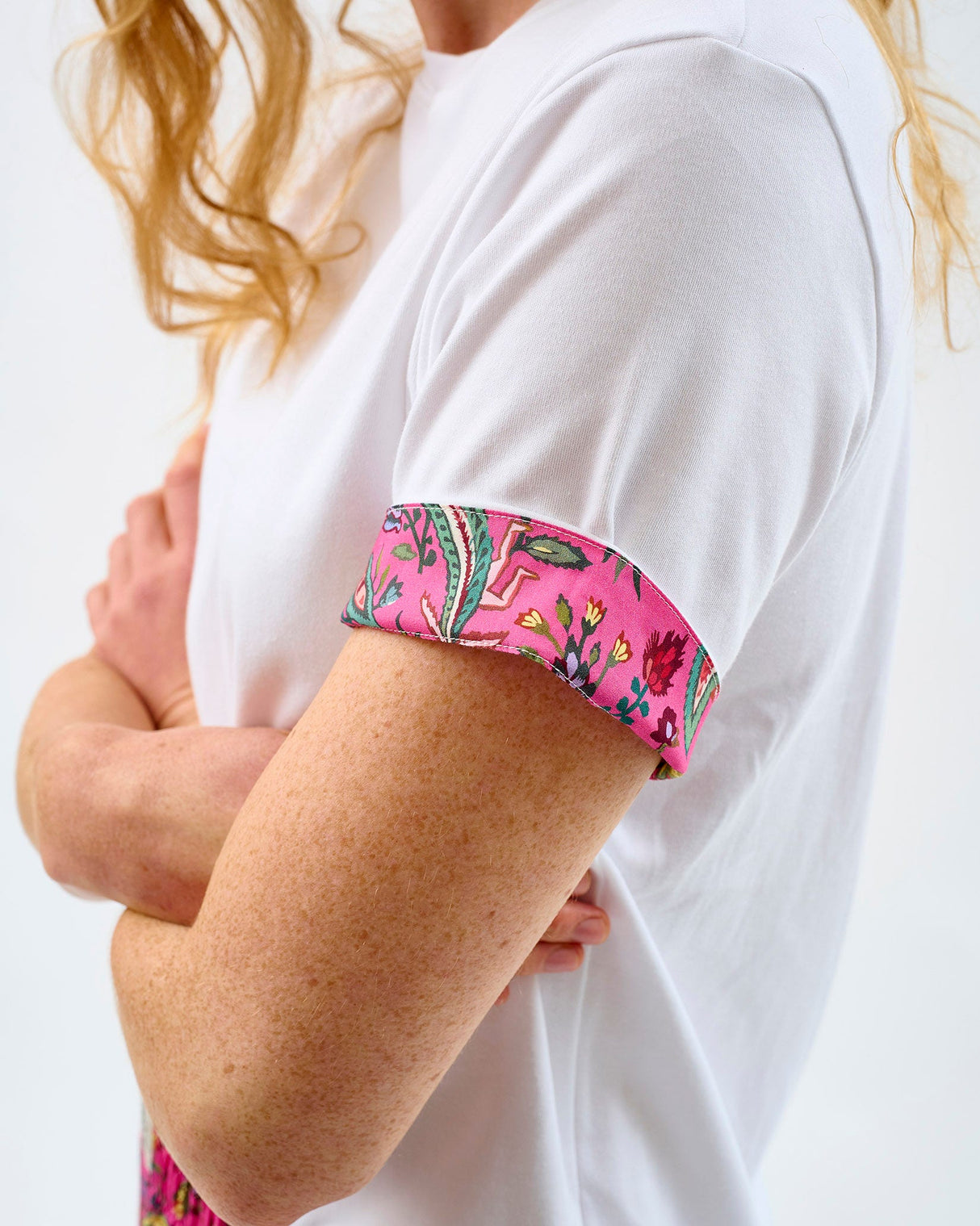 Fuchsia Forest Friends White Cotton T-Shirt