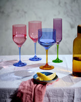 Pink & Blue White Wine Glass