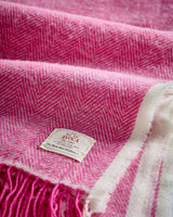Pink & White Cashmere Wool Sandymount Scarf