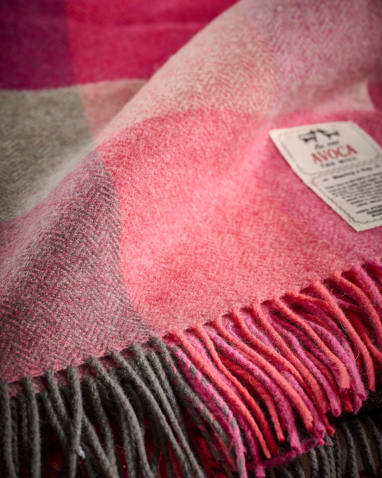 Pink Fields Lambswool Throw