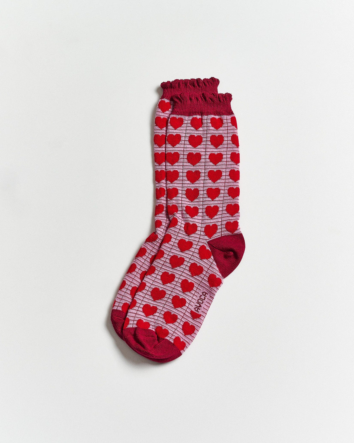 Pink-Heart-Ankle-Socks