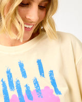 Cream Floral Print Pistia Cotton T-Shirt