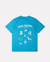 Blue-'Beach-Essentials'-Graphic-T-Shirt