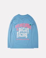 Blue-'Bienvenido'-Long-Sleeve-Graphic-T-Shirt