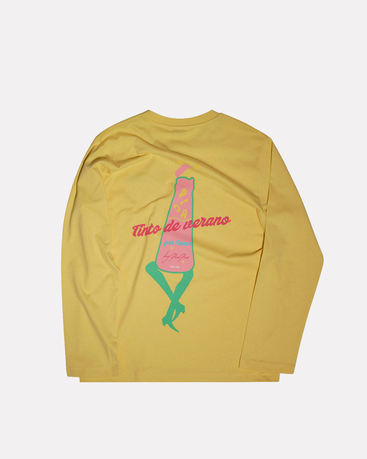 Yellow-'Tinto-De-Verano'-Long-Sleeve-Graphic-T-Shirt