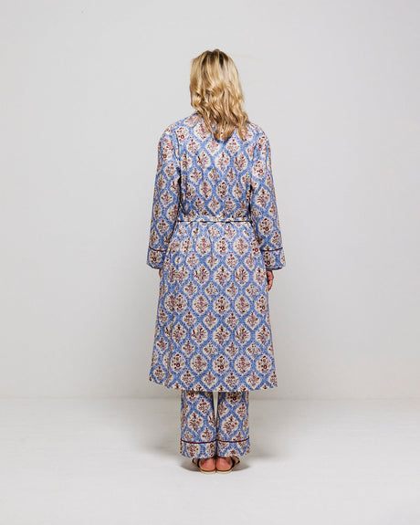 Blue-Pretty-Trellis-Cotton-Dressing-Gown
