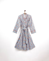 Blue Pretty Trellis Cotton Dressing Gown