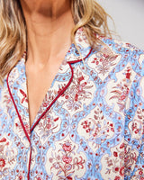 Blue Pretty Trellis Cotton Pyjama Set