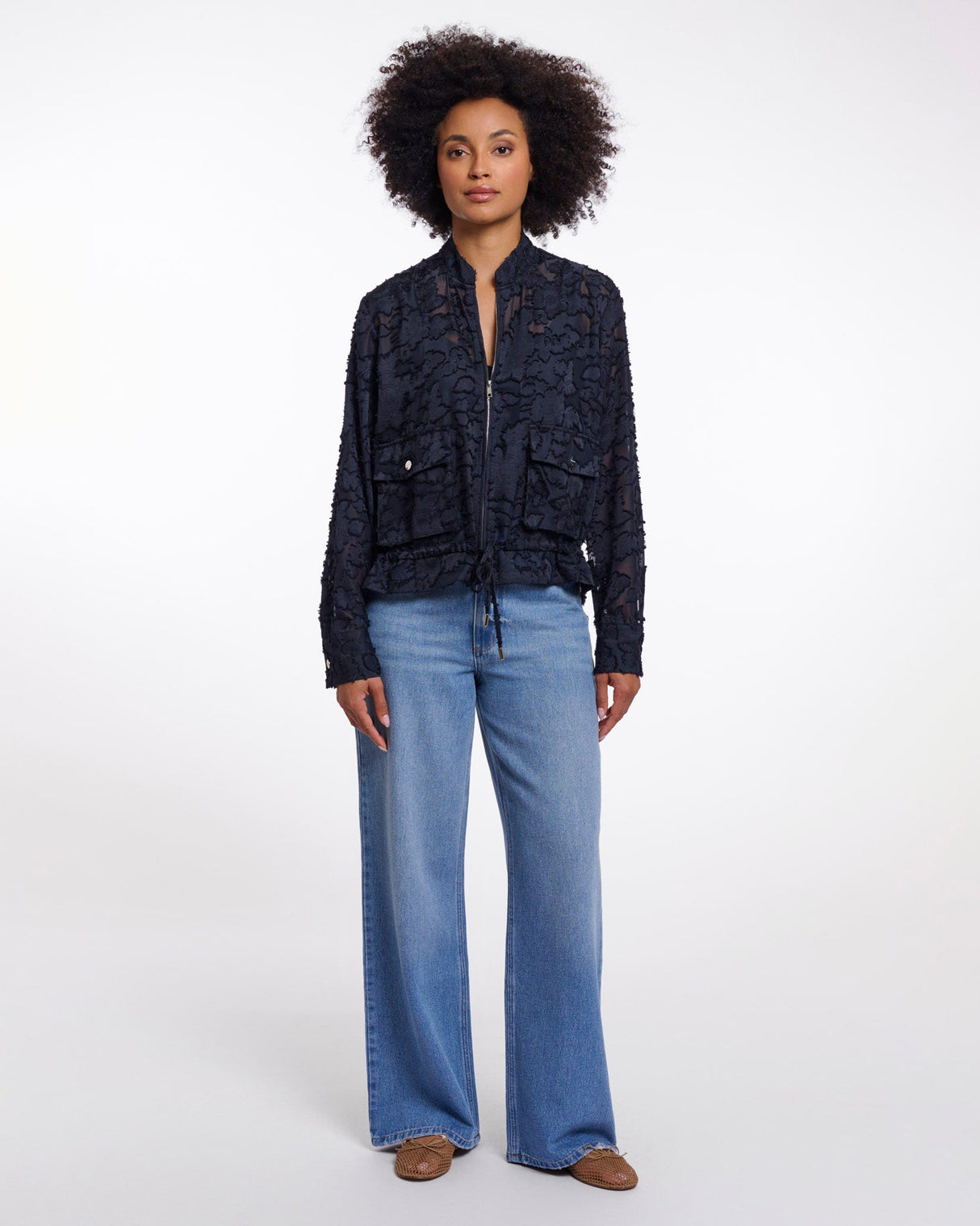 Dark Navy Priori Patterned Jacket