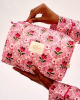 Pink-Tulip-Quilted-Cosmetic-Bag