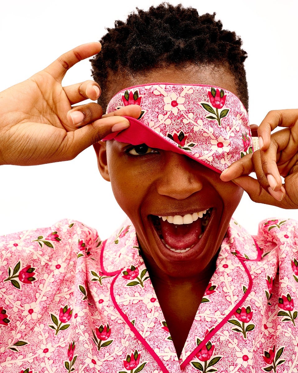 Pink Tulip Cotton Eye Mask