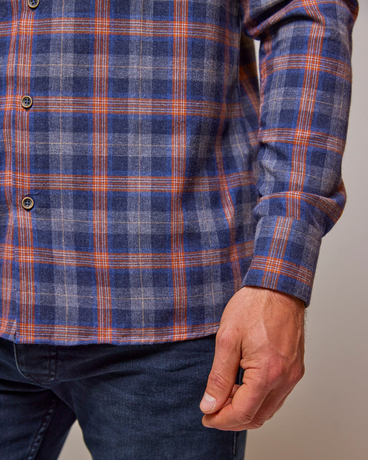 Pumpkin Check 100% Cotton Warm Winter Shirt