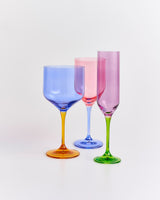 Purple & Green Flute Glass