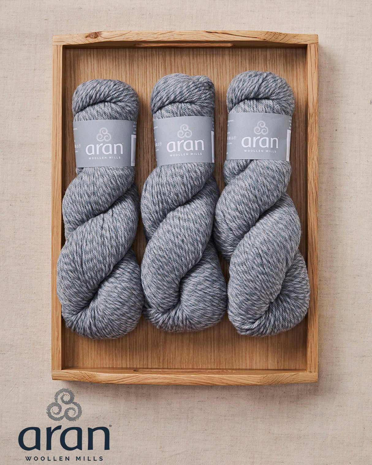 Light Grey Aran Supersoft Merino Yarn Skein