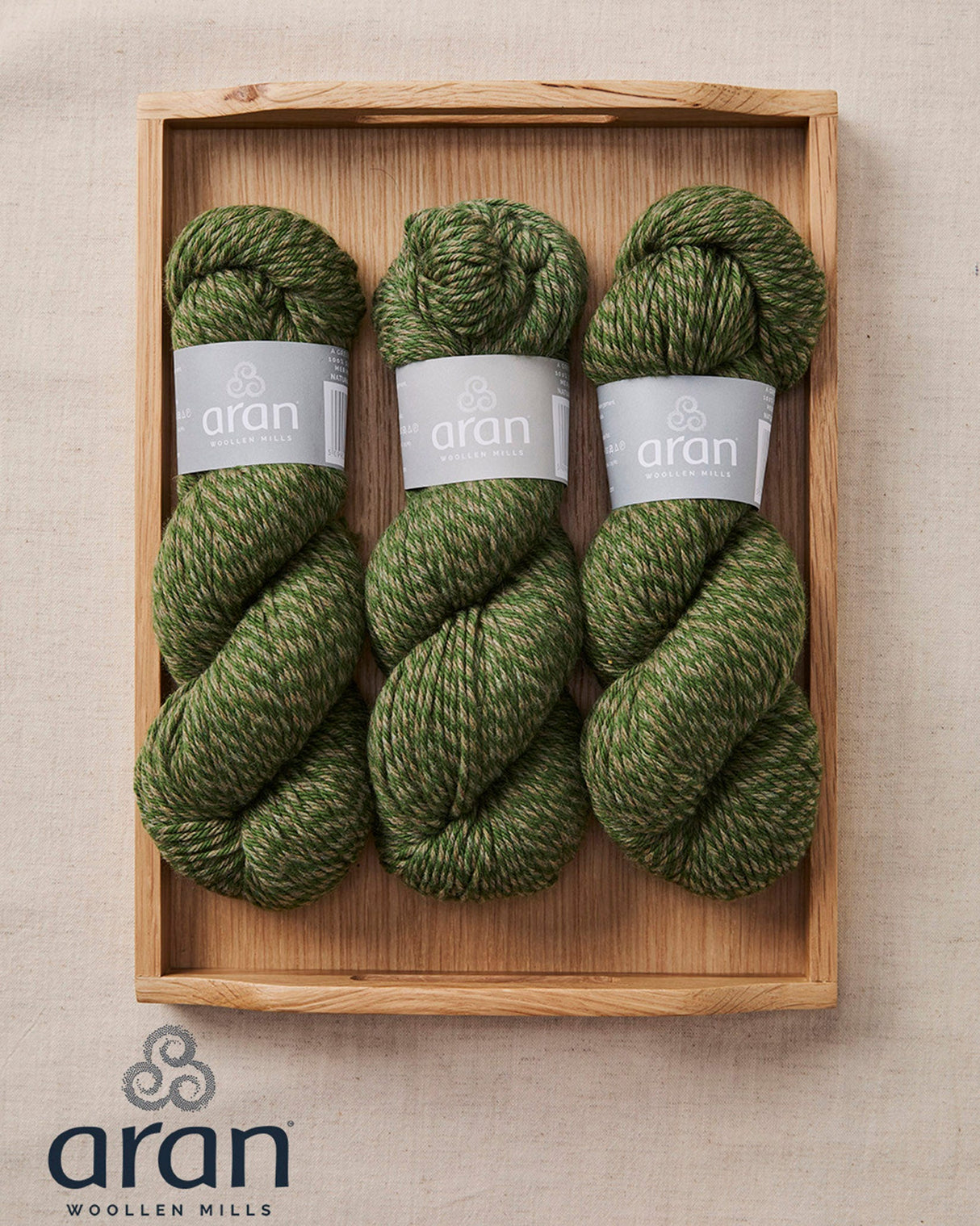 Green Aran Supersoft Merino Yarn Skein