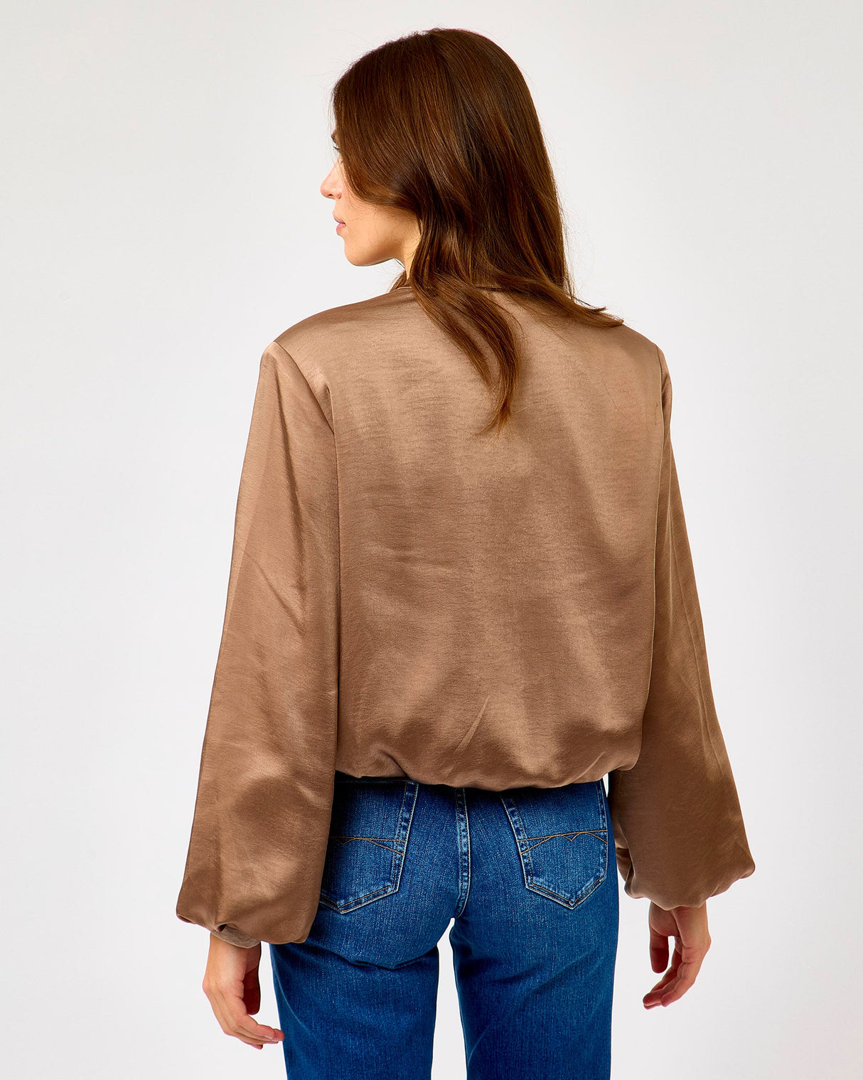 Toffee Rachel Satin Bomber Jacket