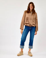 Toffee Rachel Satin Bomber Jacket