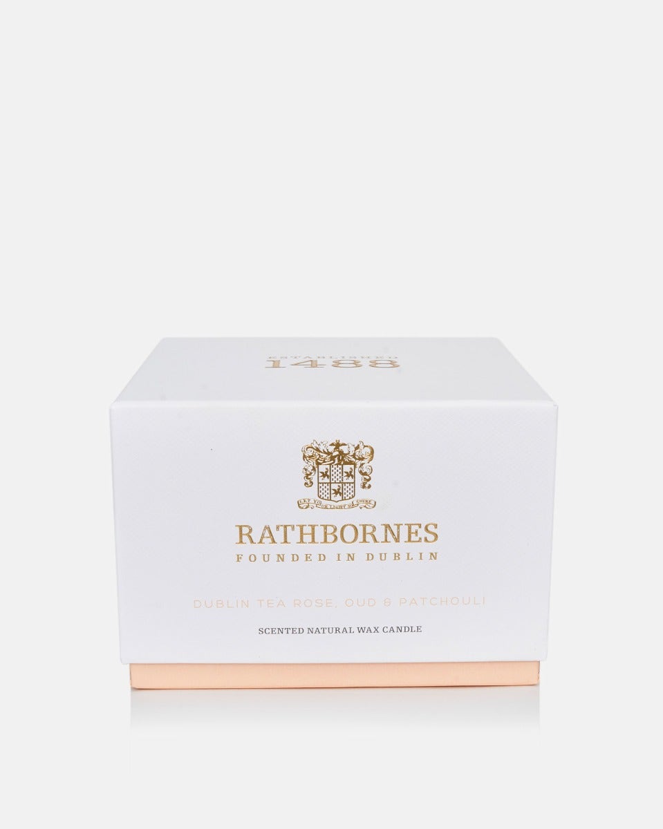 Dublin Tea Rose, Oud & Patchouli Luxury 4 Wick Candle