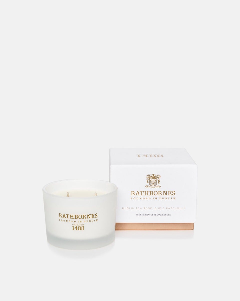 Dublin Tea Rose, Oud & Patchouli Classic 2 Wick Candle