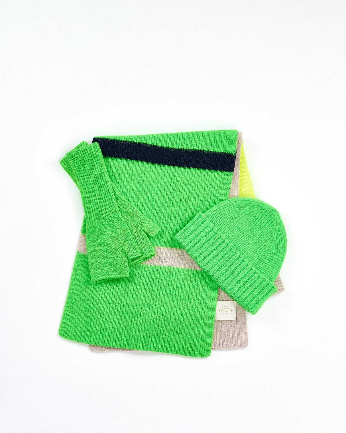 Neon Green Brushed Lambswool Hat