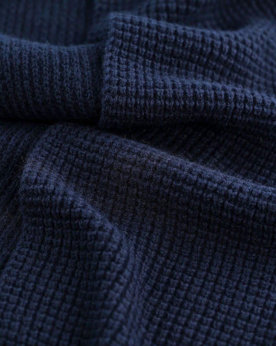 Navy Angora Wool Blend Oban Scarf