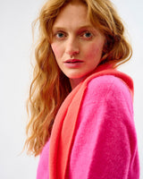 Neon Orange Lambswool Triangle Neck Tie Scarf