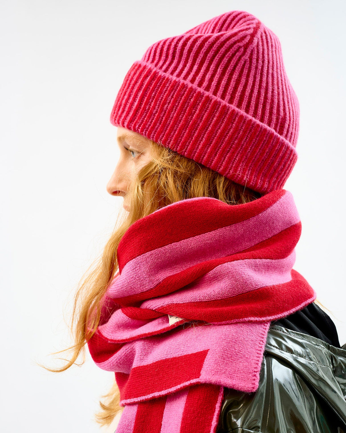 Dubonnet-Bubblegum-Plaited-Effect-Lambswool-Rib-Beanie-Hat