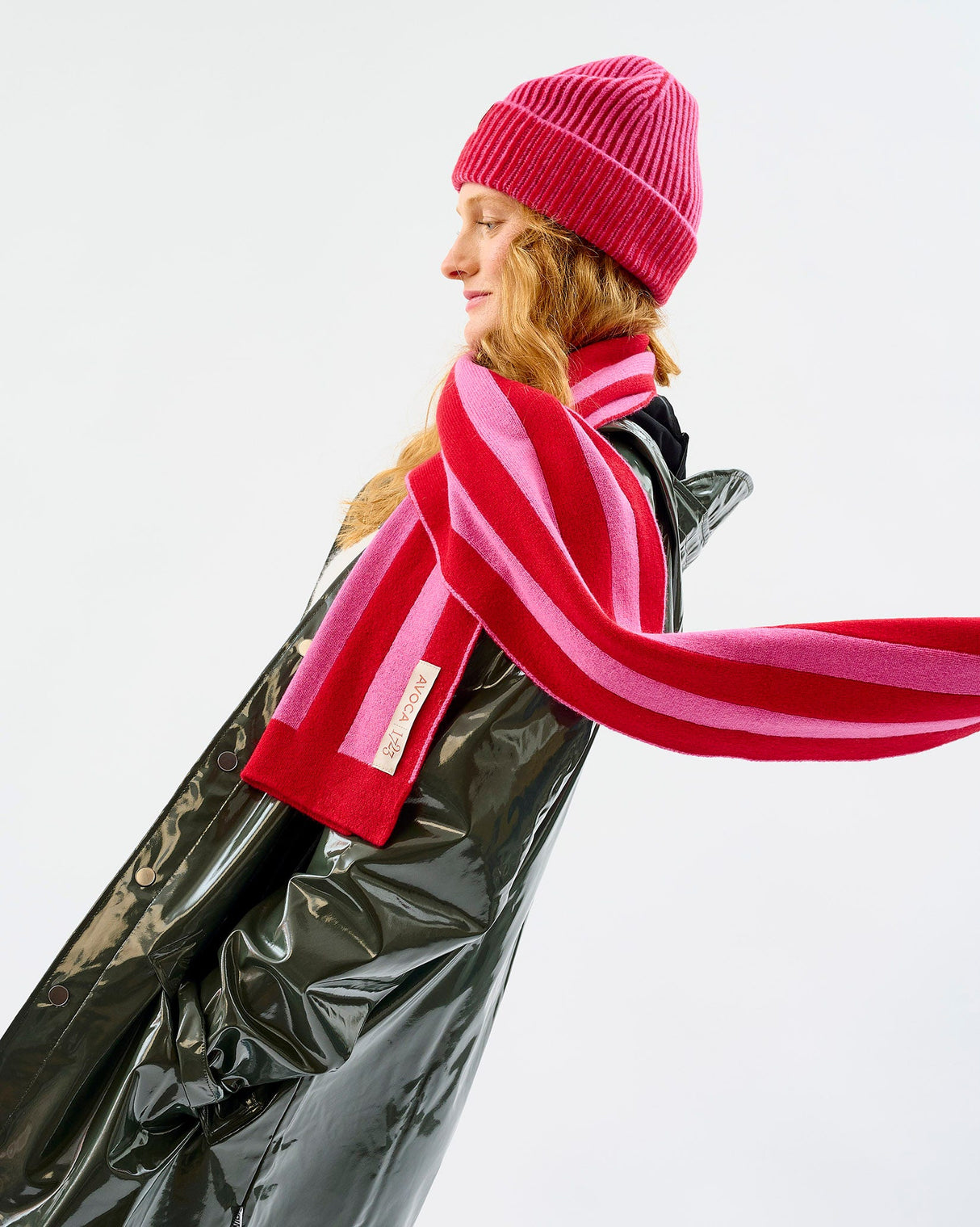 Dubonnet-Bubblegum-Lambswool-Stripe-Tubular-Scarf