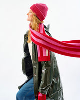 Dubonnet & Bubblegum Lambswool Stripe Tubular Scarf