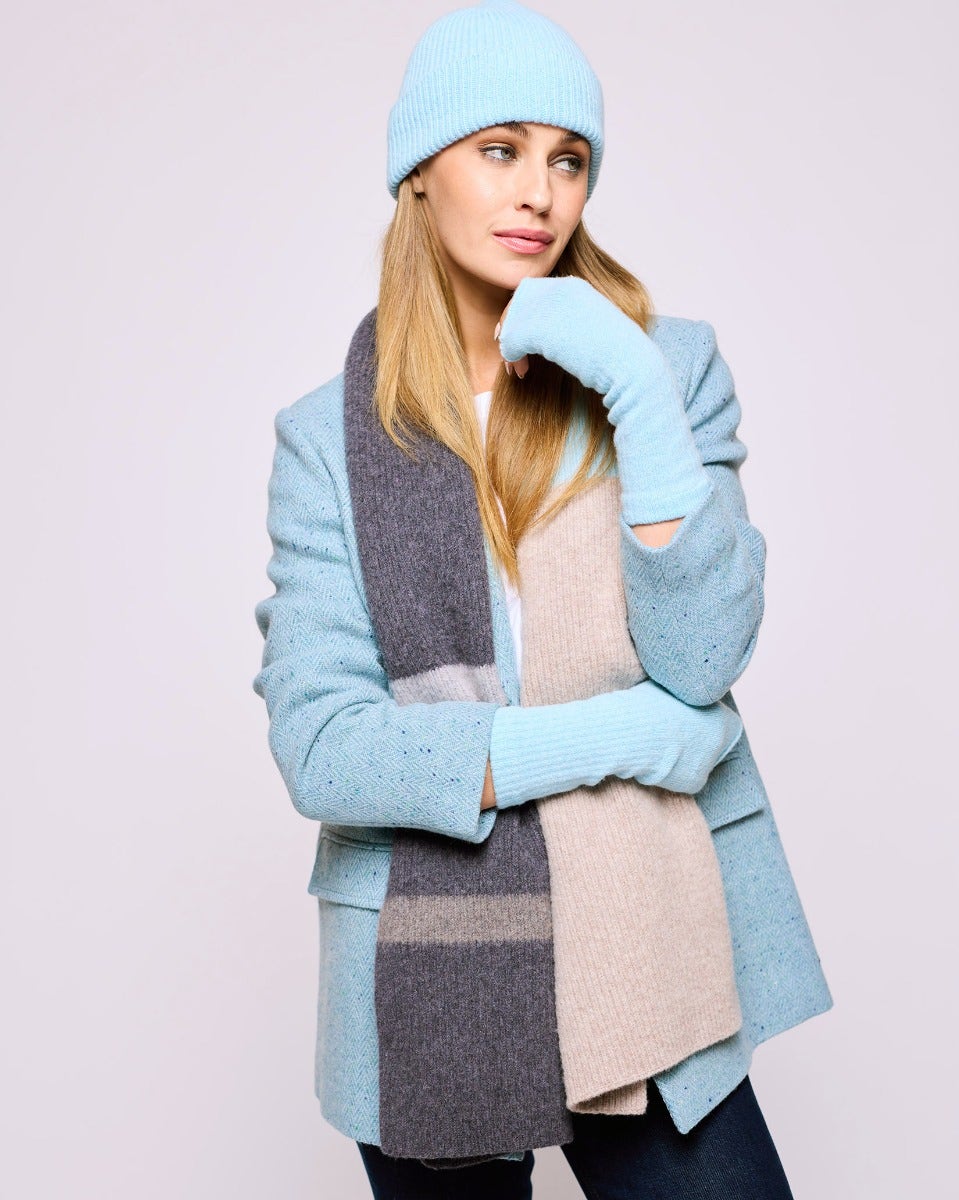 Grey & Neutral Brushed Lambswool Scarf