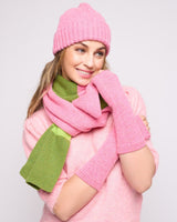 Nougat Pink & Moss Brushed Lambswool Scarf