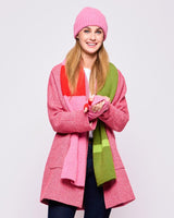 Nougat Pink & Moss Brushed Lambswool Scarf