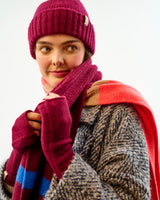 Bordeaux-Neon-Orange-Lambswool-Fingerless-Mittens
