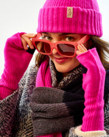 Neon-Pink-Navy-Lambswool-Fingerless-Mittens
