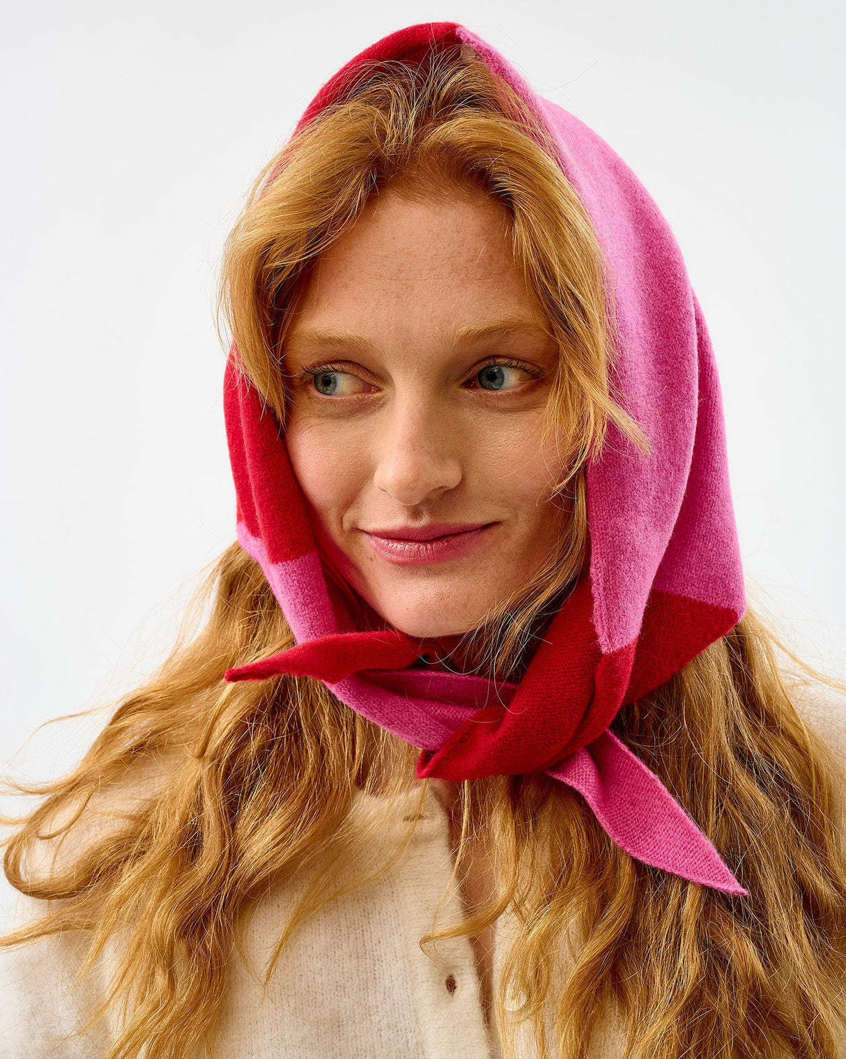 Bubblegum-Dubonnet-Lambswool-Scout-Stripe-Triangle-Scarf