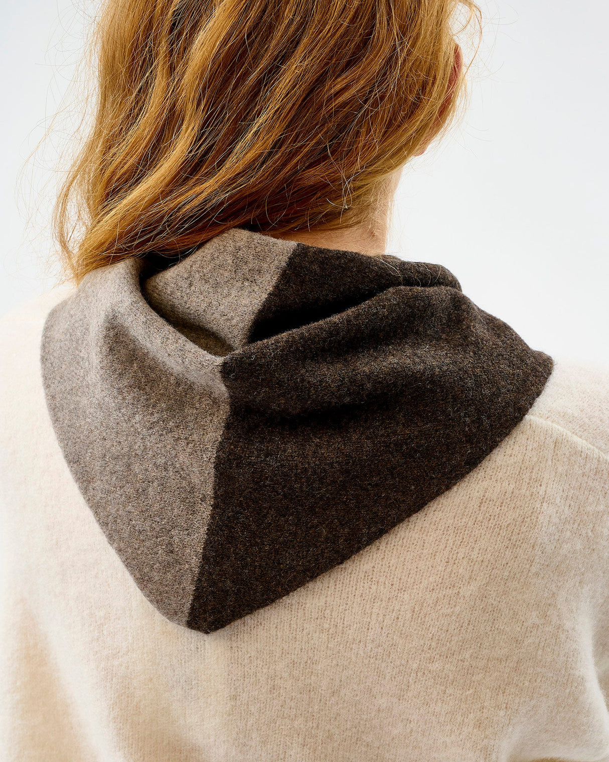 Vole & Cocoa Lambswool Scout Stripe Triangle Scarf