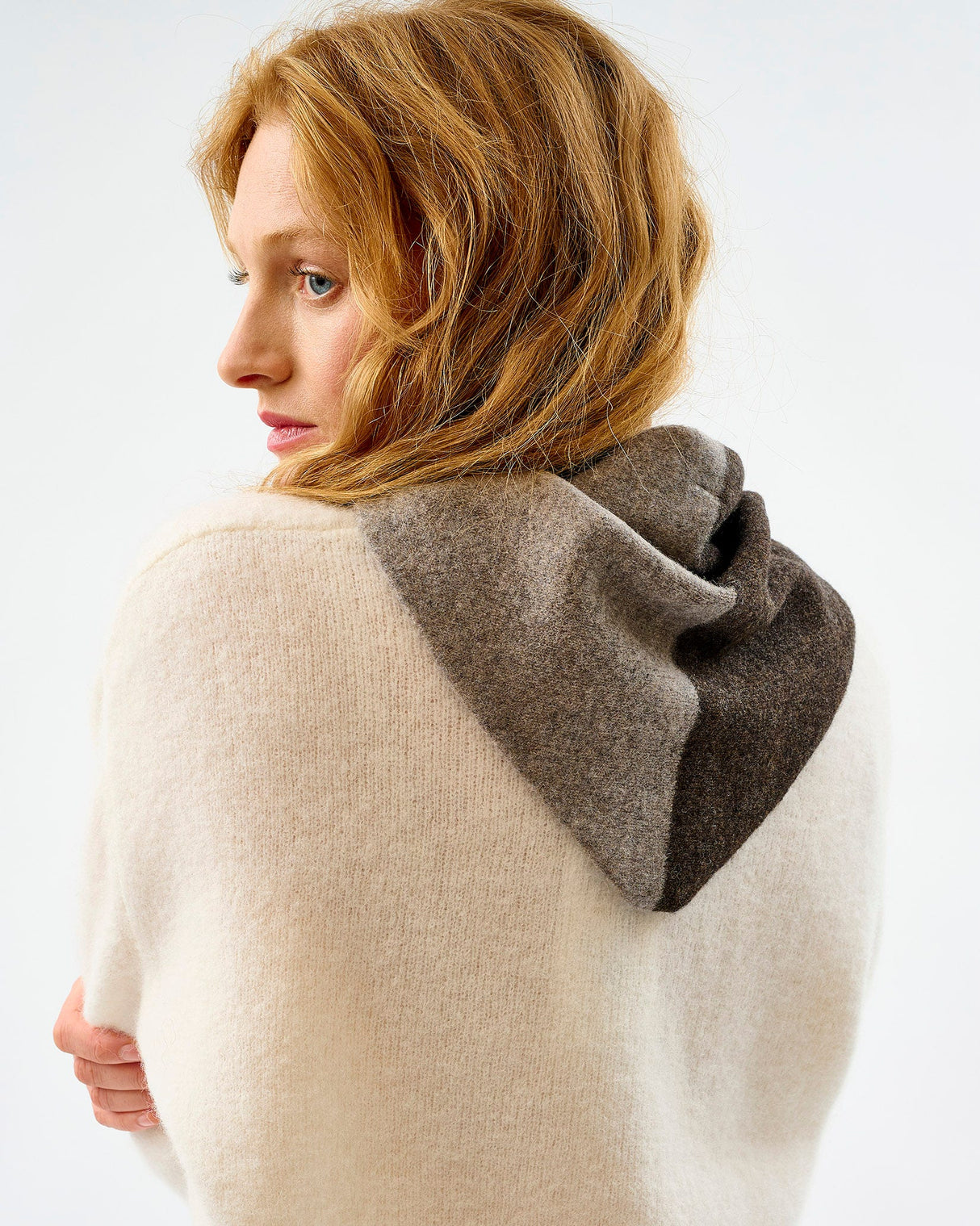 Vole & Cocoa Lambswool Scout Stripe Triangle Scarf