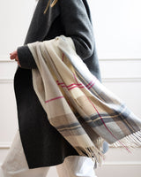 Rome Check Wide Merino Scarf