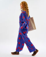 Red Stars Cotton Wide Leg Bottoms