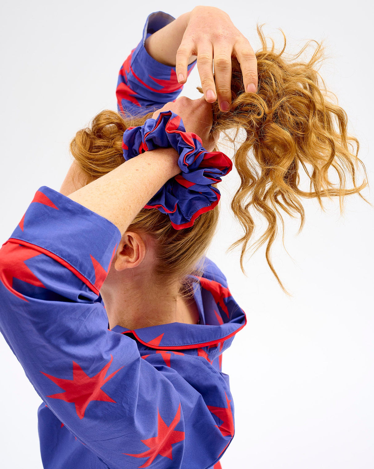 Red Stars Cotton Hair Scrunchie