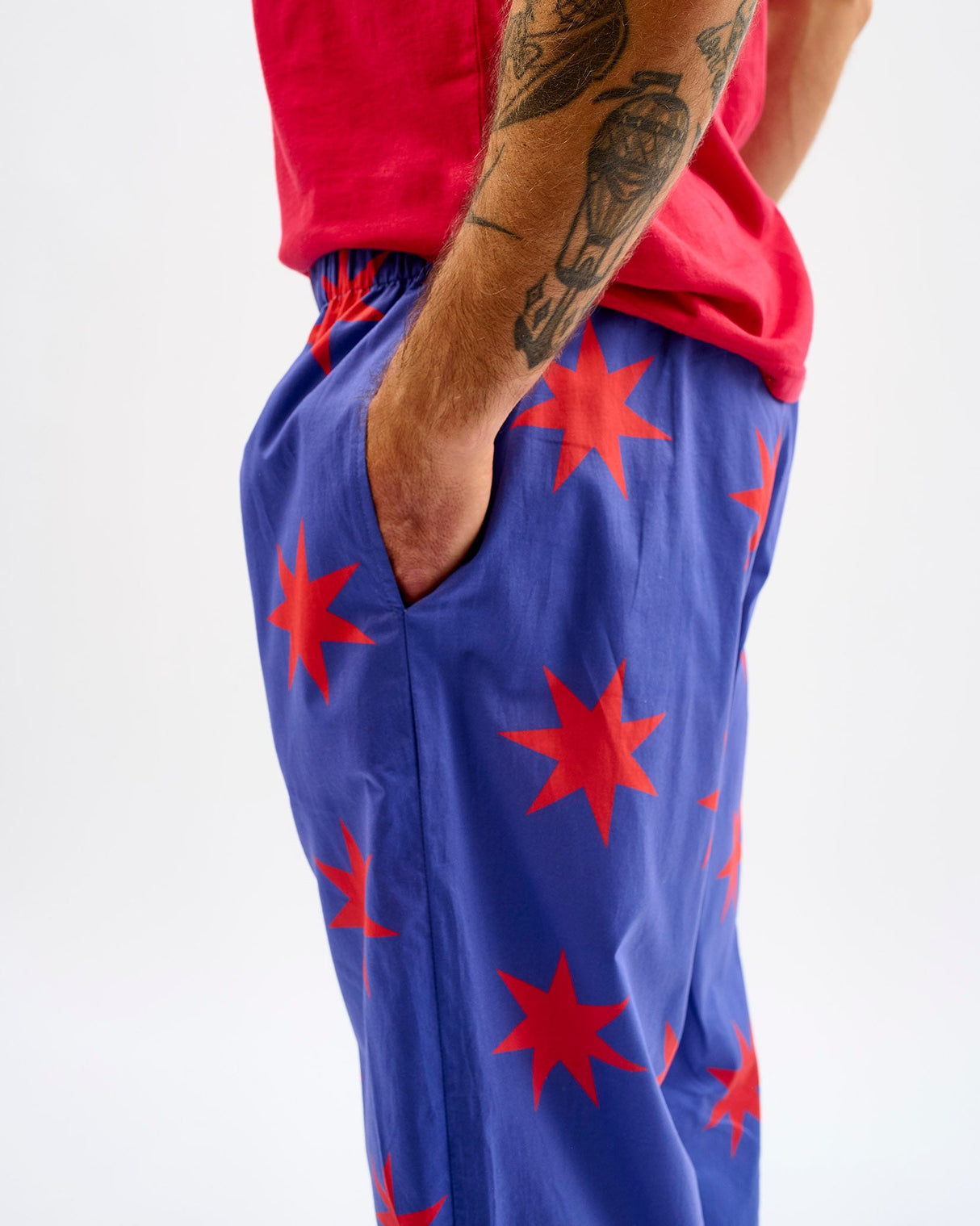 Red Stars Men's Cotton Bottoms