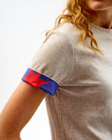 Red Stars Grey Cotton T-Shirt