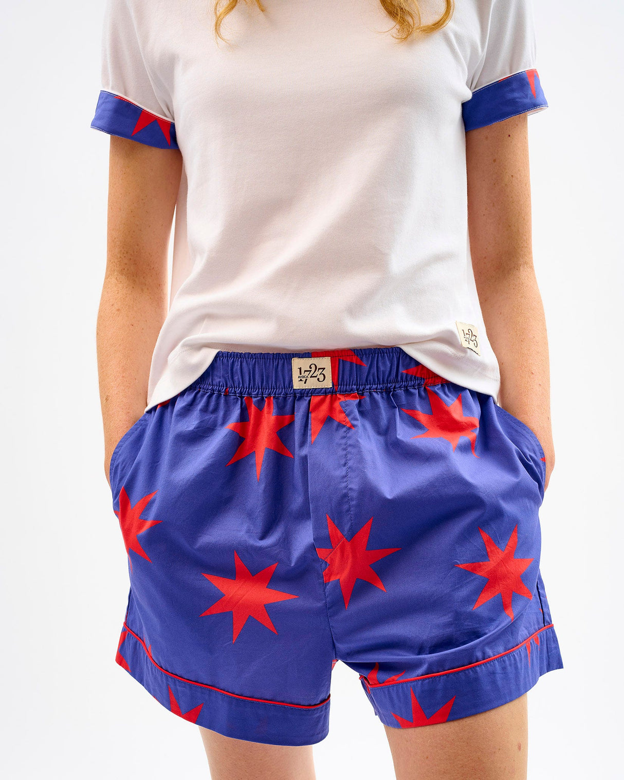 Red-Stars-White-Cotton-T-Shirt