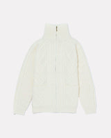 Cream-Aran-Merino-Wool-Zip-Knit-Cardigan