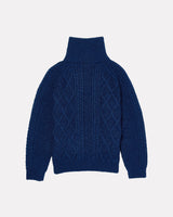 Navy-Aran-Merino-Wool-Zip-Knit-Cardigan