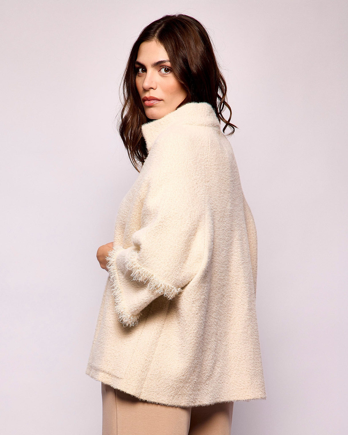 Birch Sabe Fringe Detail Cape