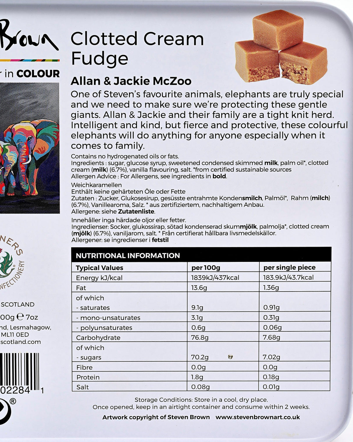 Gardiners of Scotland Allan & Jackie McZoo Clotted Cream Fudge Tin
