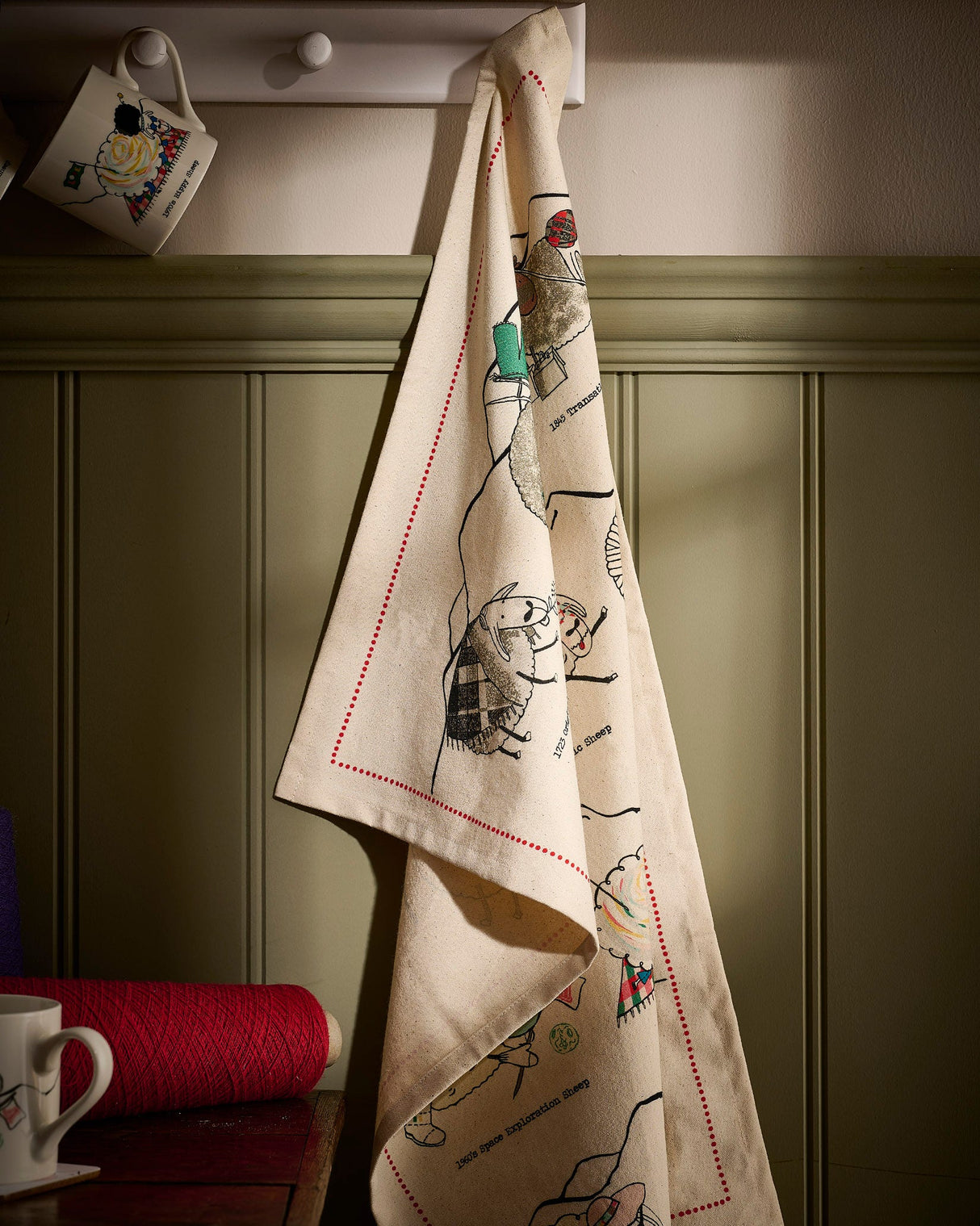 Sheep Through The Ages Tea Towel